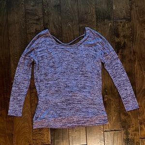 Athleta size large purple space dye long sleeve athleisure top